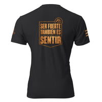 Camiseta Black de hombre RIENDAS ED.004 SER FUERTE TAMBIÉN ES SENTIR — vista trasera