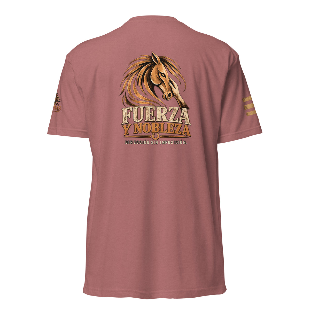 Camiseta RIENDAS ED.002 FUERZA Y NOBLEZA para hombre en Heather Mauve — vista trasera