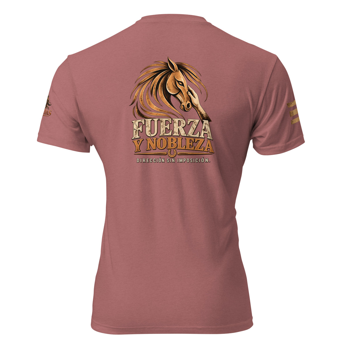 Camiseta RIENDAS ED.002 FUERZA Y NOBLEZA para hombre en Heather Mauve — vista trasera alternativa