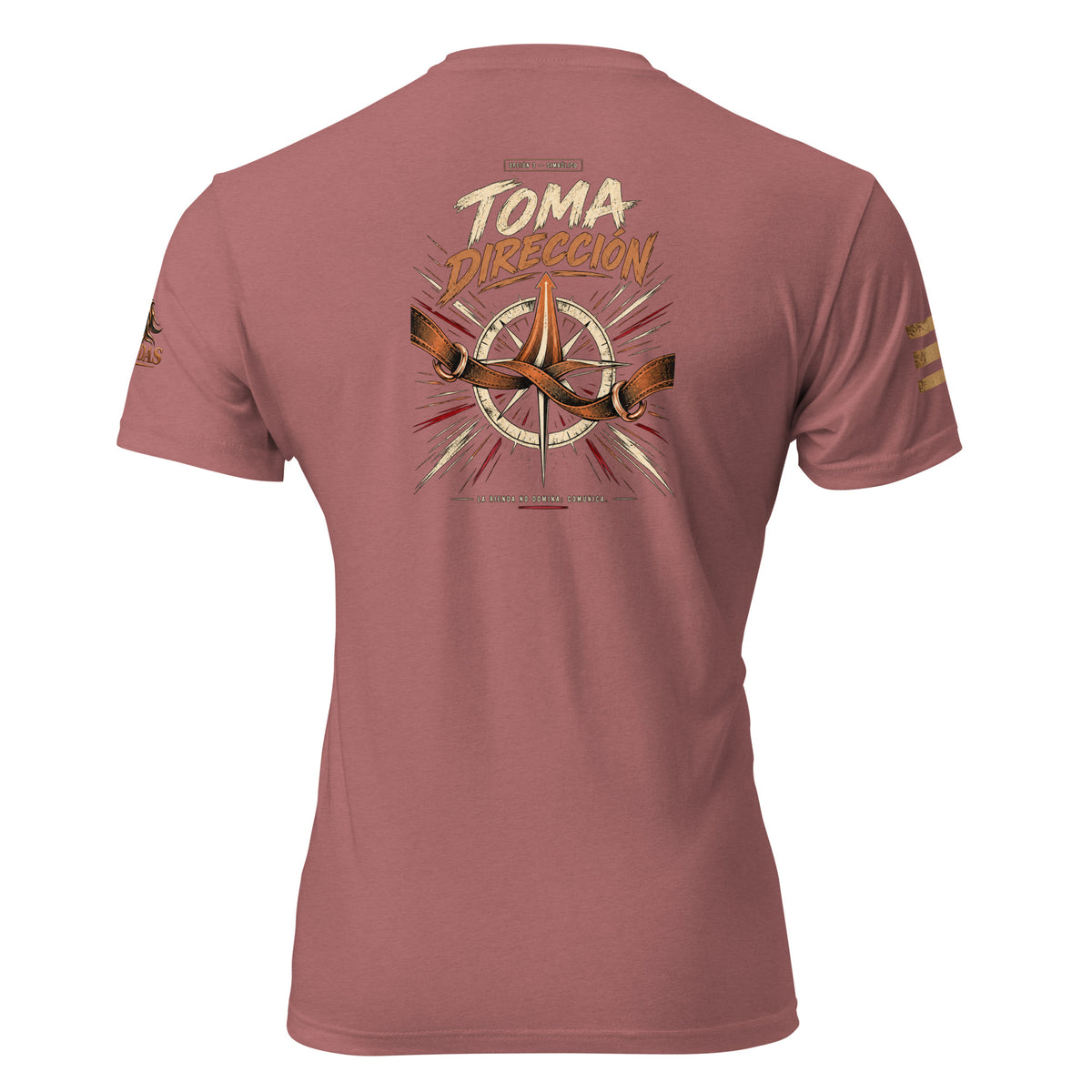 Camiseta Heather Mauve de hombre RIENDAS ED.005 TOMA DIRECCIÓN — vista trasera