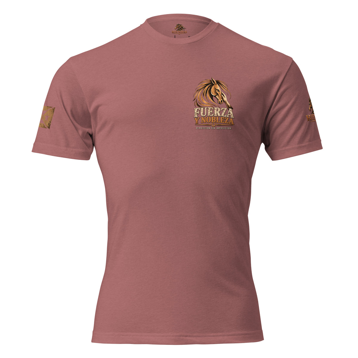 Camiseta RIENDAS ED.002 FUERZA Y NOBLEZA para hombre en Heather Mauve — vista frontal alternativa