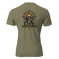 Camiseta Military Green RIENDAS ED.001 LIVE WITH PURPOSE — vista trasera