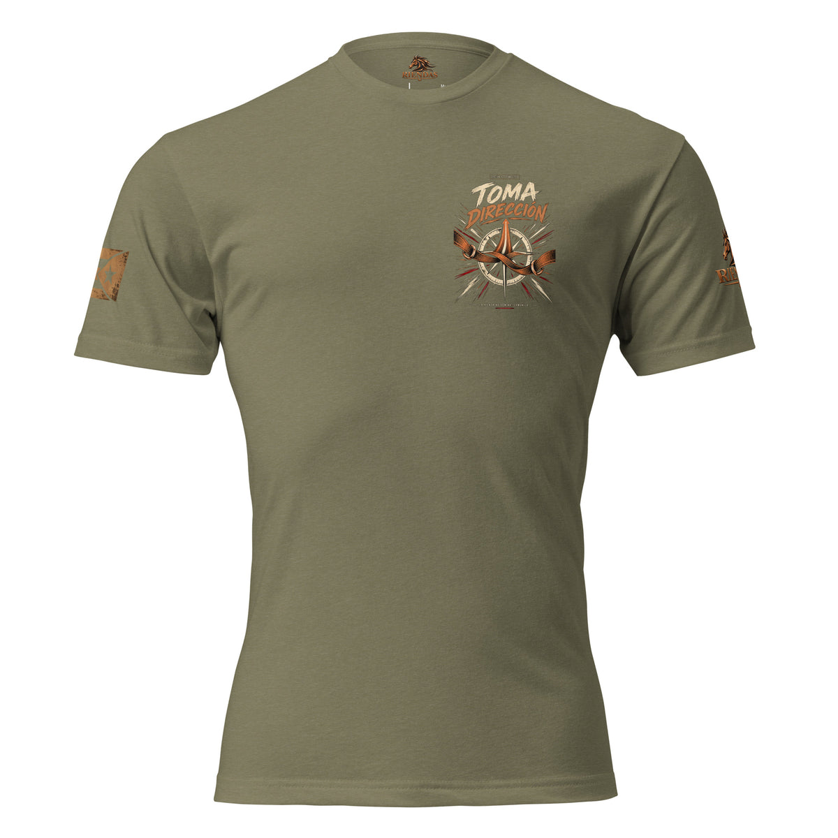 Camiseta RIENDAS ED.003 TOMA DIRECCIÓN para hombre en Military Green — vista frontal
