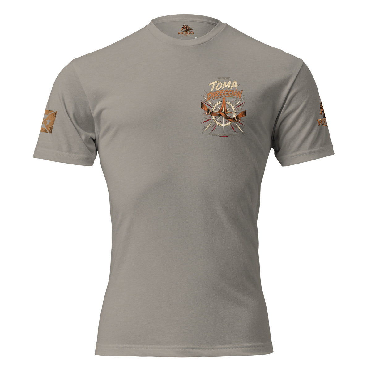 Camiseta RIENDAS ED.003 TOMA DIRECCIÓN para hombre en Stone Grey — vista frontal
