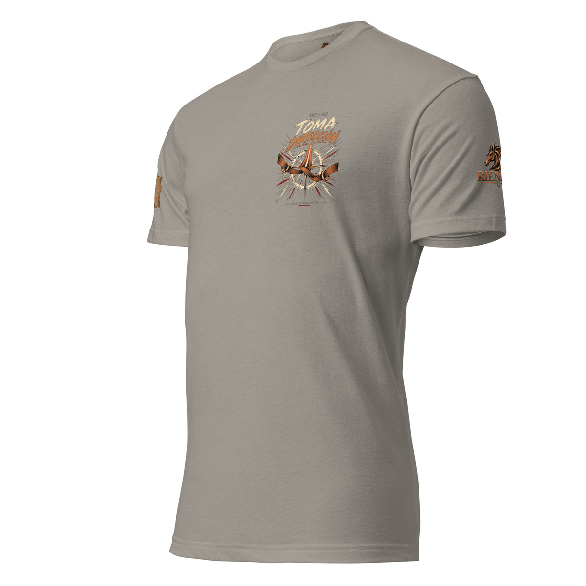 Camiseta RIENDAS ED.003 TOMA DIRECCIÓN para hombre en Stone Grey — vista frontal izquierda