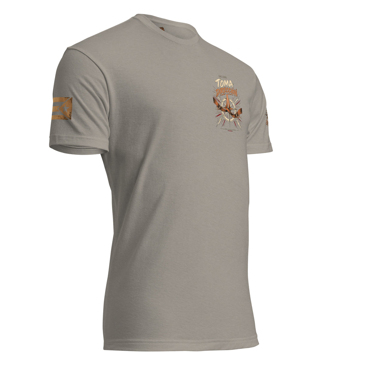 Camiseta RIENDAS ED.003 TOMA DIRECCIÓN para hombre en Stone Grey — vista frontal derecha