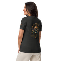 Camiseta Dark Grey Heather de mujer RIENDAS ED.001 LIVE WITH PURPOSE — vista trasera