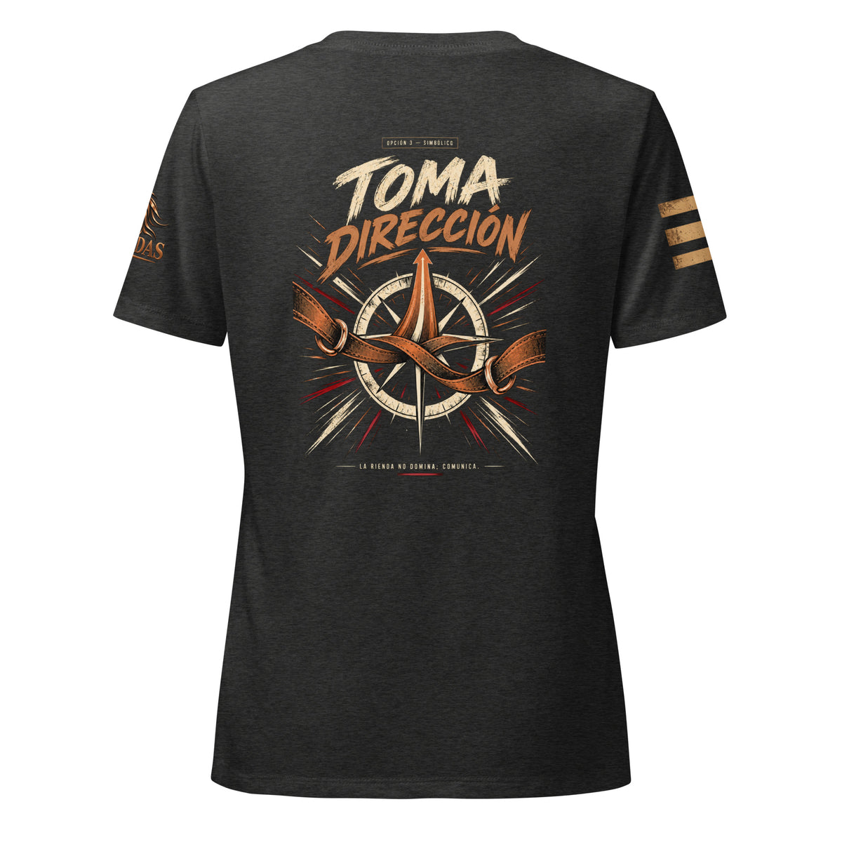 Camiseta Dark Grey Heather de mujer RIENDAS ED.005 TOMA DIRECCIÓN — vista trasera