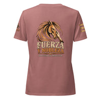 Camiseta RIENDAS ED.002 FUERZA Y NOBLEZA para mujer en Heather Mauve — vista trasera alternativa