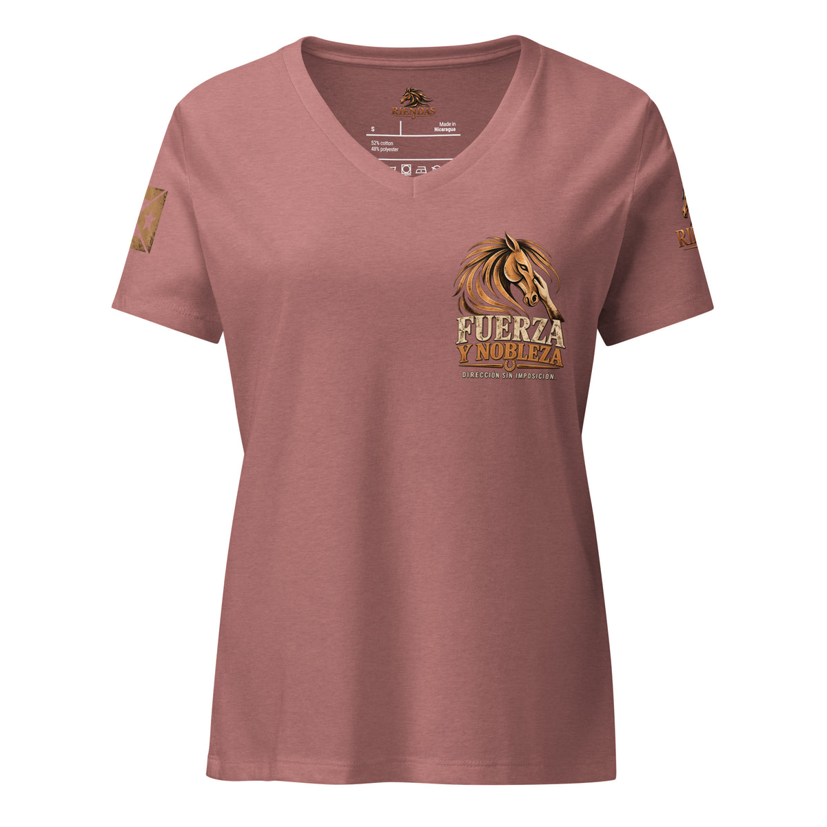 Camiseta RIENDAS ED.002 FUERZA Y NOBLEZA para mujer en Heather Mauve — vista frontal alternativa