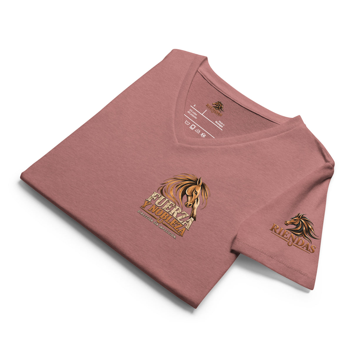 Camiseta RIENDAS ED.002 FUERZA Y NOBLEZA para mujer en Heather Mauve — vista frontal alternativa 2