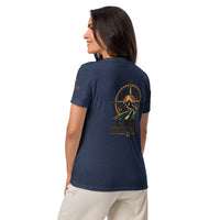 Camiseta Heather Navy de mujer RIENDAS ED.001 LIVE WITH PURPOSE — vista trasera