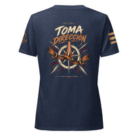 Camiseta Heather Navy de mujer RIENDAS ED.005 TOMA DIRECCIÓN — vista trasera