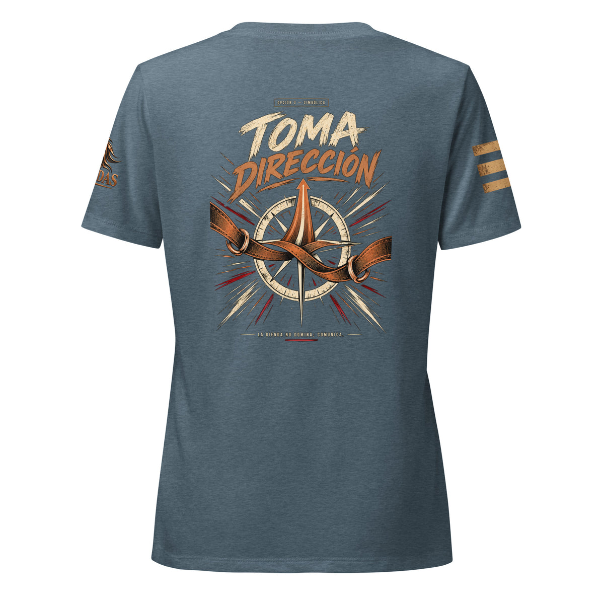 Camiseta Heather Slate de mujer RIENDAS ED.005 TOMA DIRECCIÓN — vista trasera
