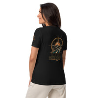 Camiseta negra de mujer RIENDAS ED.001 LIVE WITH PURPOSE — vista trasera