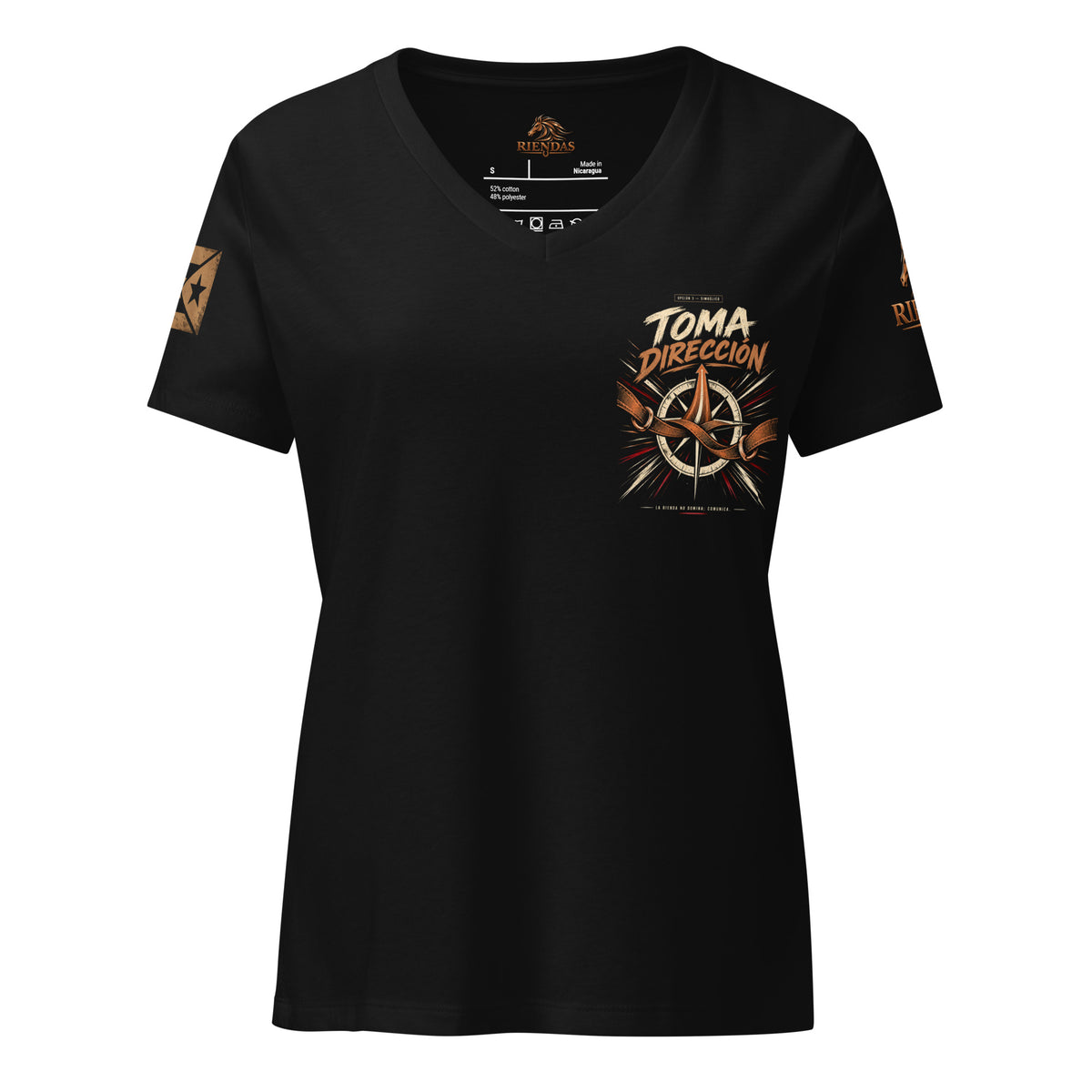 Camiseta Solid Black Blend de mujer RIENDAS ED.005 TOMA DIRECCIÓN — vista frontal