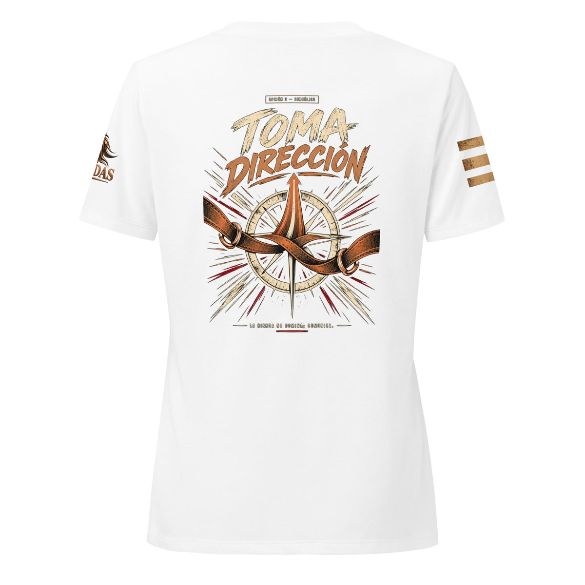 Camiseta RIENDAS ED.003 TOMA DIRECCIÓN para mujer en Solid White Blend — vista trasera